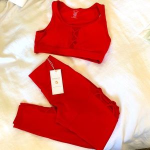 ON HOLD- NWT BuffBunny Red Leggings and Bra